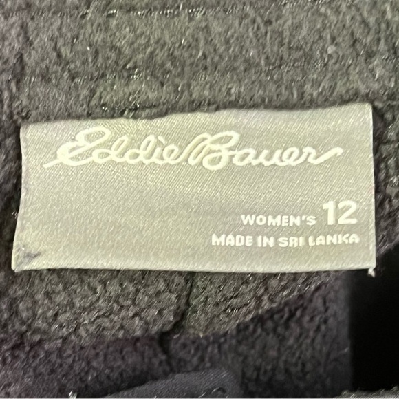 EDDIE BAUER Womens Black Fleece Lined Pants Size 12 Cold Weather - Picture 13 of 15